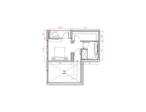 Floor plan for 2 beds, 2 baths, 1211 sqft
